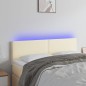 vidaXL LED Kopfteil Creme 144x5x78/88 cm Kunstleder