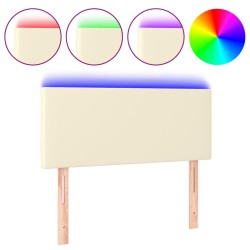 vidaXL LED Kopfteil Creme 100x5x78/88 cm Kunstleder