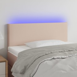 vidaXL LED Kopfteil Cappuccino-Braun 100x5x78/88 cm Kunstleder