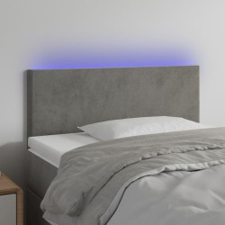 vidaXL LED Kopfteil Hellgrau 90x5x78/88 cm Samt