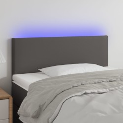 vidaXL LED Kopfteil Grau 100x5x78/88 cm Kunstleder