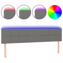 vidaXL LED Kopfteil Dunkelgrau 200x5x78/88 cm Stoff