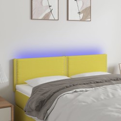 vidaXL LED Kopfteil Grün 144x5x78/88 cm Stoff