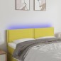 vidaXL LED Kopfteil Grün 144x5x78/88 cm Stoff