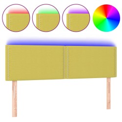 vidaXL LED Kopfteil Grün 144x5x78/88 cm Stoff