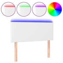 vidaXL LED Kopfteil Weiß 90x5x78/88 cm Kunstleder 