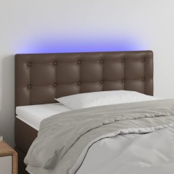 vidaXL LED Kopfteil Braun 90x5x78/88 cm Kunstleder