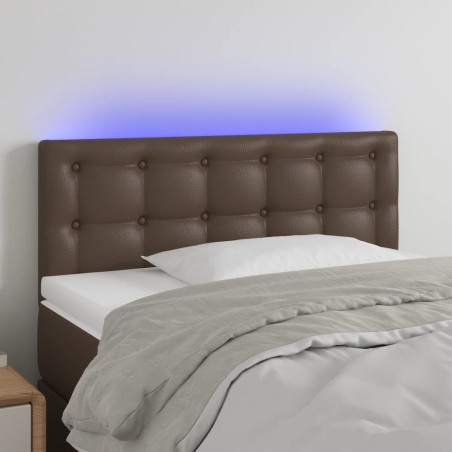 vidaXL LED Kopfteil Braun 90x5x78/88 cm Kunstleder