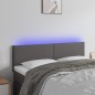 vidaXL LED Kopfteil Grau 144x5x78/88 cm Kunstleder