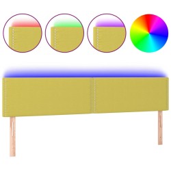vidaXL LED Kopfteil Grün 160x5x78/88 cm Stoff