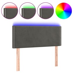 vidaXL LED Kopfteil Dunkelgrau 90x5x78/88 cm Samt
