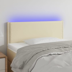 vidaXL LED Kopfteil Creme 100x5x78/88 cm Kunstleder