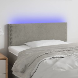 vidaXL LED Kopfteil Hellgrau 100x5x78/88 cm Samt