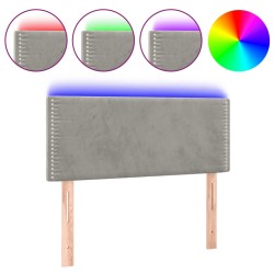 vidaXL LED Kopfteil Hellgrau 100x5x78/88 cm Samt