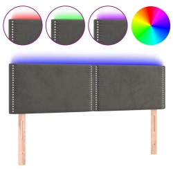 vidaXL LED Kopfteil Dunkelgrau 144x5x78/88 cm Samt