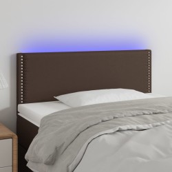 vidaXL LED Kopfteil Braun 100x5x78/88 cm Kunstleder