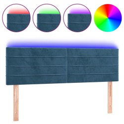 vidaXL LED Kopfteil Dunkelblau 144x5x78/88 cm Samt