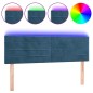 vidaXL LED Kopfteil Dunkelblau 144x5x78/88 cm Samt