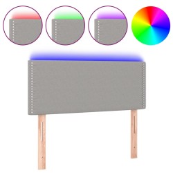 vidaXL LED Kopfteil Hellgrau 80x5x78/88 cm Stoff
