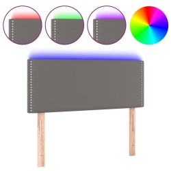vidaXL LED Kopfteil Grau 100x5x78/88 cm Kunstleder
