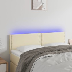 vidaXL LED Kopfteil Creme 144x5x78/88 cm Kunstleder