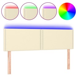 vidaXL LED Kopfteil Creme 144x5x78/88 cm Kunstleder