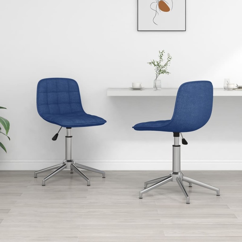 vidaXL Esszimmerstühle 2 Stk. Drehbar Blau Stoff vidaXL Esszimmerstühle 2 Stk. Drehbar Blau Stoff