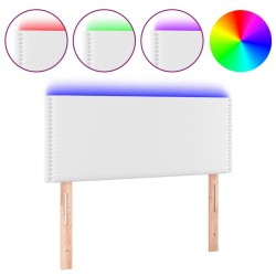 vidaXL LED Kopfteil Weiß 80x5x78/88 cm Kunstleder