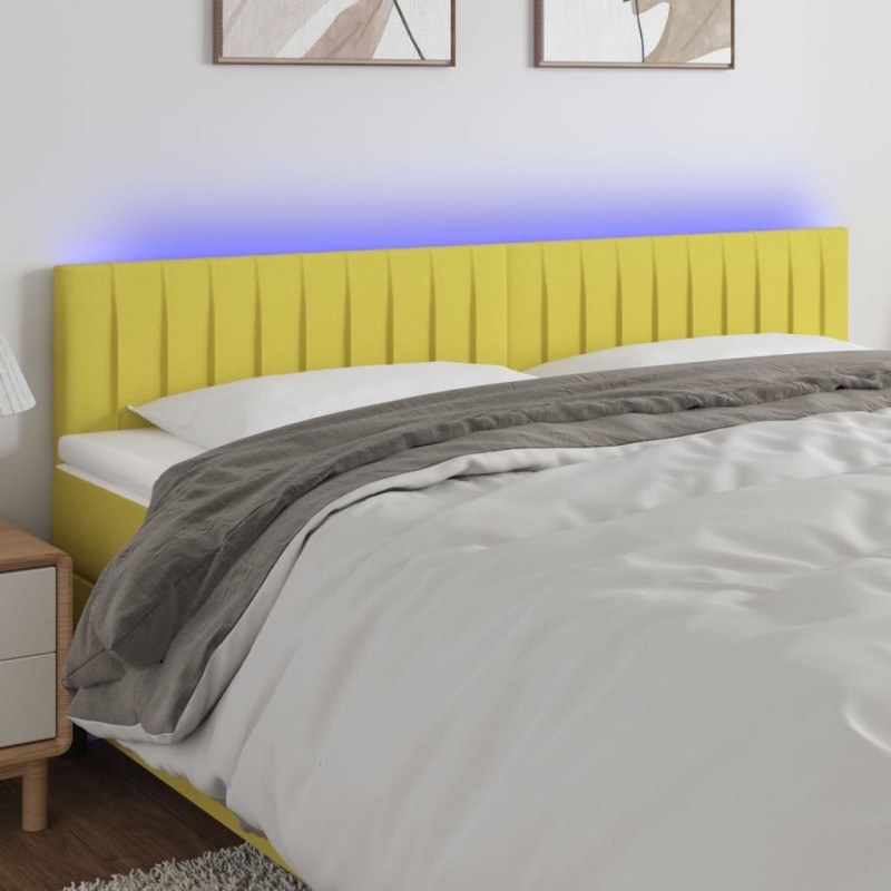 vidaXL LED Kopfteil Grün 200x5x78/88 cm Stoff vidaXL LED Kopfteil Grün 200x5x78/88 cm Stoff