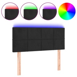 vidaXL LED Kopfteil Schwarz 80x5x78/88 cm Samt