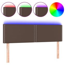 vidaXL LED Kopfteil Braun 144x5x78/88 cm Kunstleder