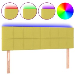 vidaXL LED Kopfteil Grün 144x5x78/88 cm Stoff