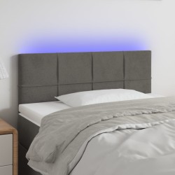 vidaXL LED Kopfteil Dunkelgrau 100x5x78/88 cm Samt