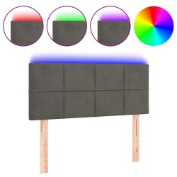 vidaXL LED Kopfteil Dunkelgrau 100x5x78/88 cm Samt