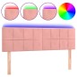 vidaXL LED Kopfteil Rosa 144x5x78/88 cm Samt