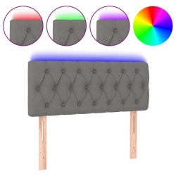 vidaXL LED Kopfteil Dunkelgrau 100x7x78/88 cm Stoff