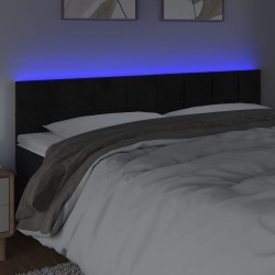 vidaXL LED Kopfteil Schwarz 180x5x78/88 cm Samt