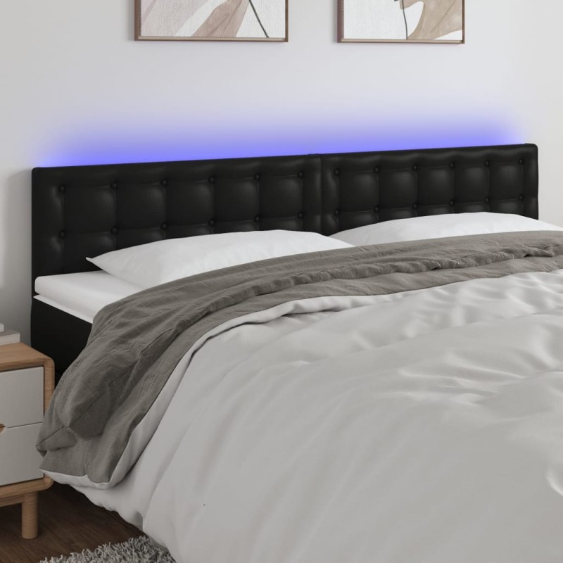 vidaXL LED Kopfteil Schwarz 160x5x78/88 cm Kunstleder vidaXL LED Kopfteil Schwarz 160x5x78/88 cm Kunstleder