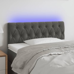 vidaXL LED Kopfteil Dunkelgrau 90x7x78/88 cm Samt