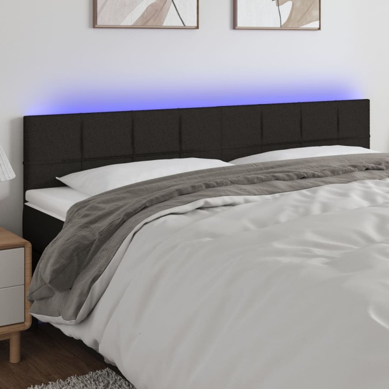 vidaXL LED Kopfteil Schwarz 180x5x78/88 cm Stoff vidaXL LED Kopfteil Schwarz 180x5x78/88 cm Stoff