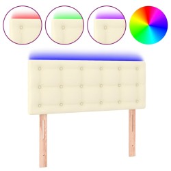 vidaXL LED Kopfteil Creme 100x5x78/88 cm Kunstleder