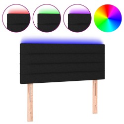 vidaXL LED Kopfteil Schwarz 90x5x78/88 cm Stoff