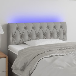 vidaXL LED Kopfteil Hellgrau 90x7x78/88 cm Stoff