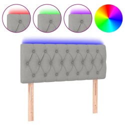 vidaXL LED Kopfteil Hellgrau 90x7x78/88 cm Stoff