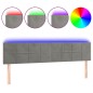 vidaXL LED Kopfteil Hellgrau 180x5x78/88 cm Samt