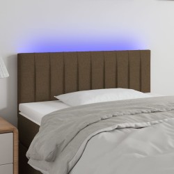 vidaXL LED Kopfteil Dunkelbraun 90x5x78/88 cm Stoff