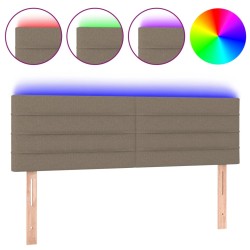 vidaXL LED Kopfteil Taupe 144x5x78/88 cm Stoff