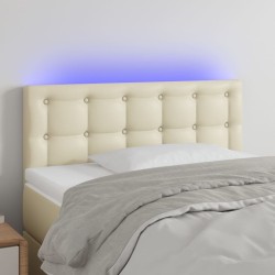 vidaXL LED Kopfteil Creme 90x5x78/88 cm Kunstleder