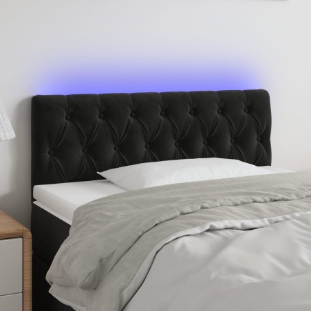 vidaXL LED Kopfteil Schwarz 90x7x78/88 cm Samt