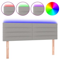 vidaXL LED Kopfteil Hellgrau 144x5x78/88 cm Stoff